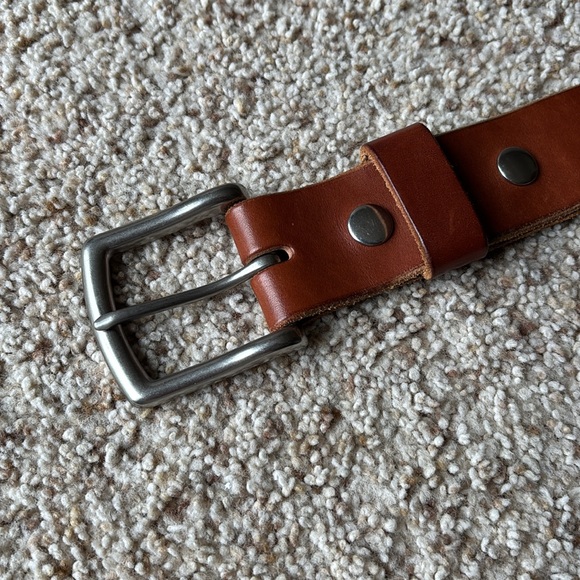 Popov Leather Men’s Brown Handmade Leather Belt 35 - Picture 3 of 9
